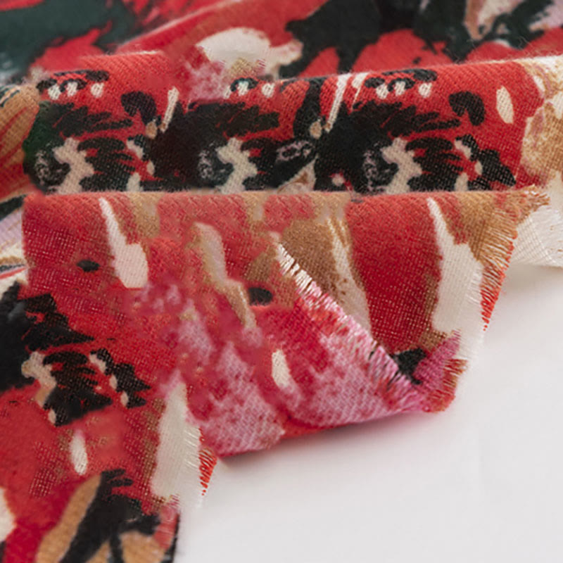 Buddha Stones Tibetan Blooming Rose Peony Flower Print Shawl Fall Winter Cozy Warm Scarf Wrap - image 8