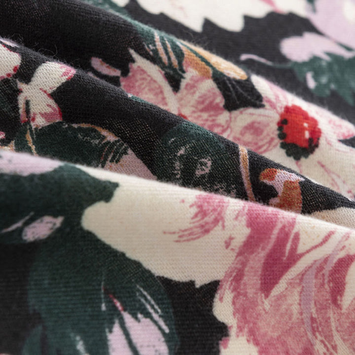 Buddha Stones Tibetan Blooming Rose Peony Flower Print Shawl Fall Winter Cozy Warm Scarf Wrap - image 7