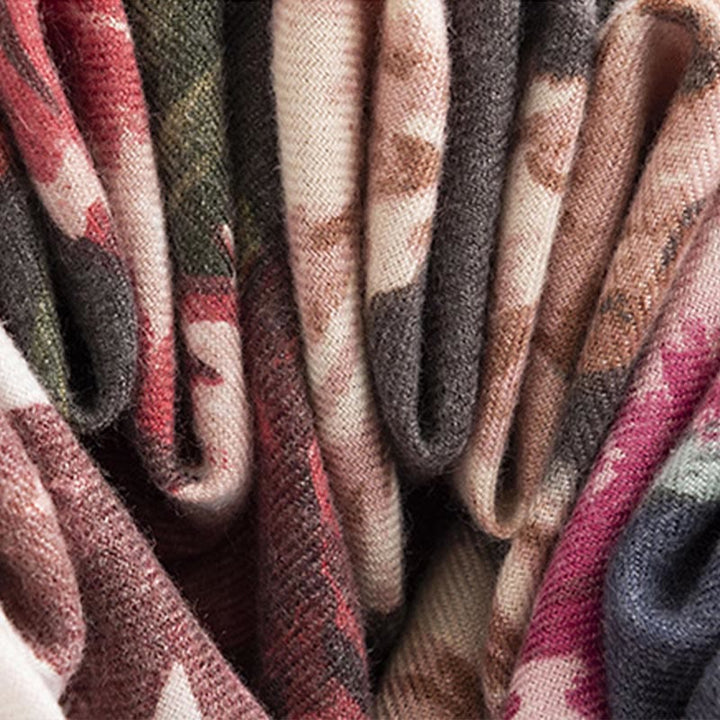 Buddha Stones Tibetan Shawl Elegant Flower Print Fall Winter Soft Warm Scarf Wrap - image 16