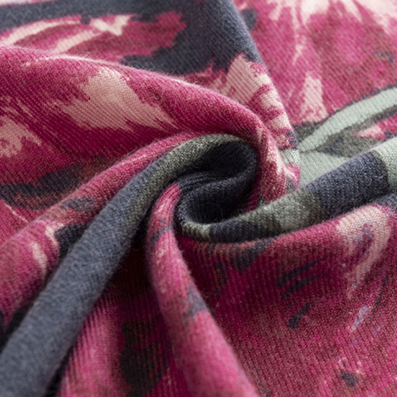 Buddha Stones Tibetan Shawl Elegant Flower Print Fall Winter Soft Warm Scarf Wrap - image 8