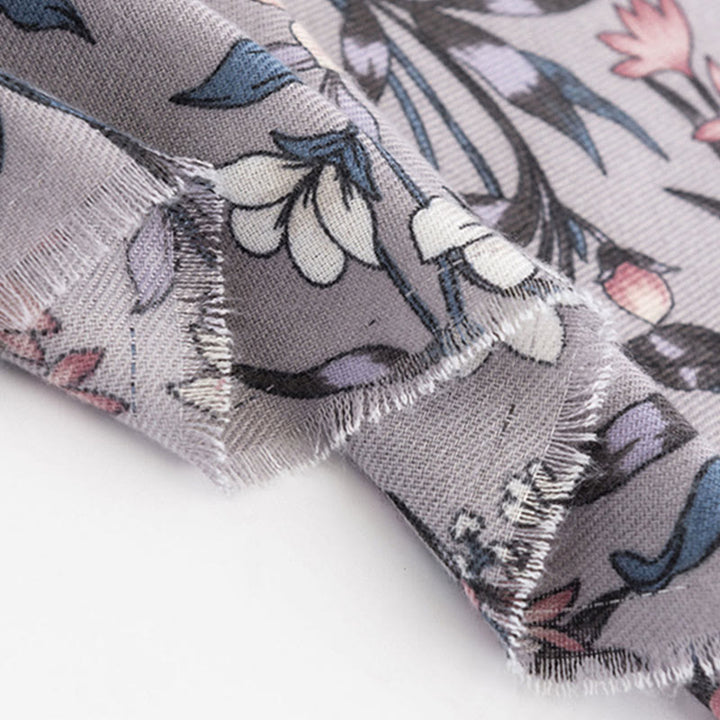 Buddha Stones Tibetan Shawl Retro Blooming Camellia Japonica Print Fall Winter Soft Warm Scarf Wrap - image 7