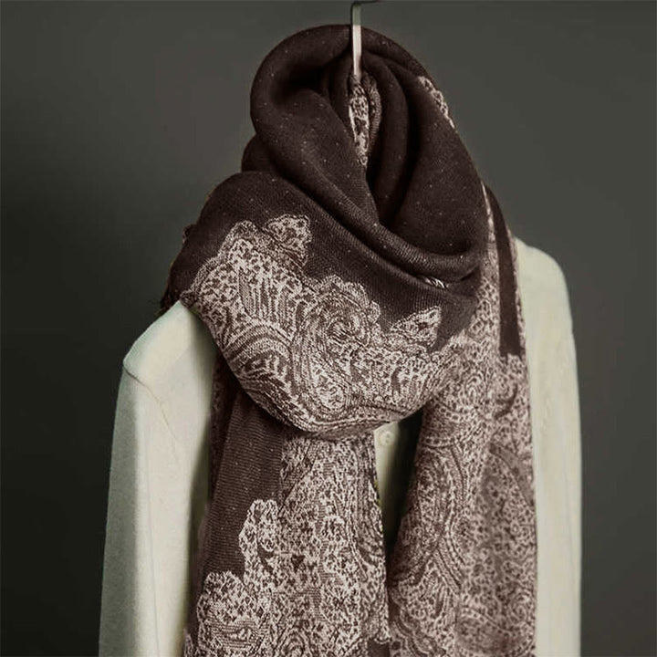 Buddha Stones Tibetan Cashew Jacquard Colorful Flower Print Tassels Shawl Fall Winter Soft Warm Scarf Wrap - image 1