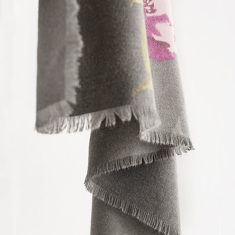 Buddha Stones Tibetan Purple Flowers Print Pattern Design Shawl Fall Winter Warm Travel Scarf Wrap - image 12