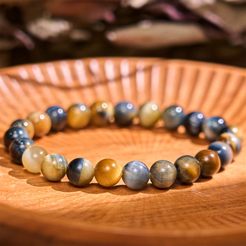 Buddha Stones Boost Vitality Warm Color Series Positive Courage Bracelet - Yellow-Blue Tiger Eye Stone(Wrist Circumference: 14-16cm) - image 14