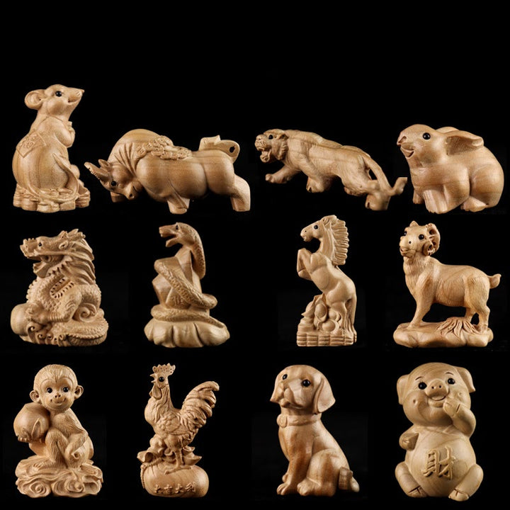 Buddha Stones Year Of The Snake Chinese Zodiac Fu Character Peach Wood Home Statue Decoration - image 33