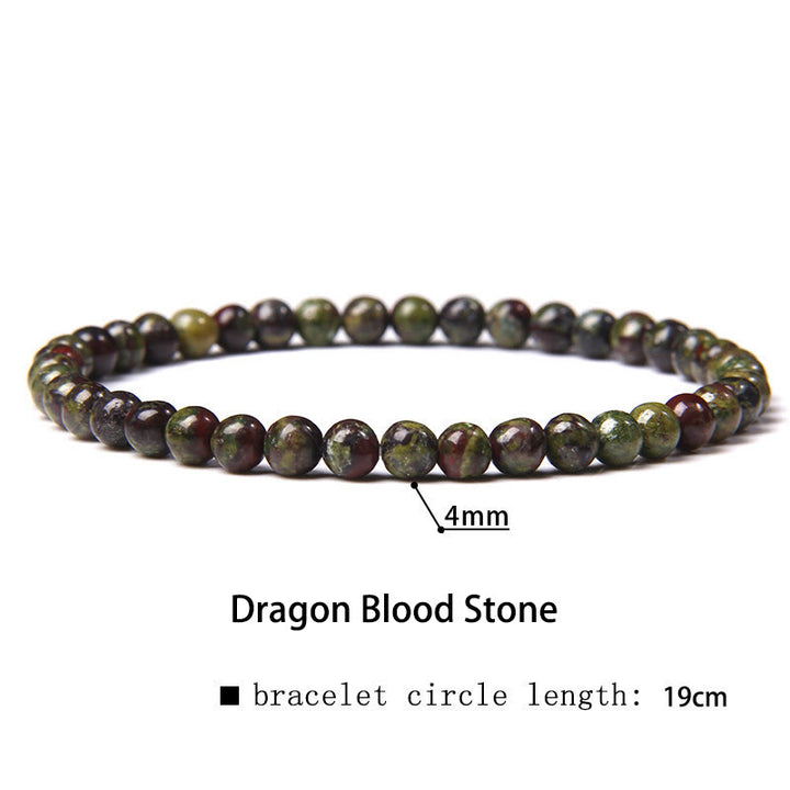 Buddha Stones 4mm Various Stone Crystal Mini Beads Healing Bracelet - Dragon Blood Stone - 4mm(Wrist Circumference 14-17cm) - image 55