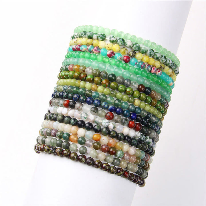 Buddha Stones 4mm Various Stone Crystal Mini Beads Healing Bracelet - image 73