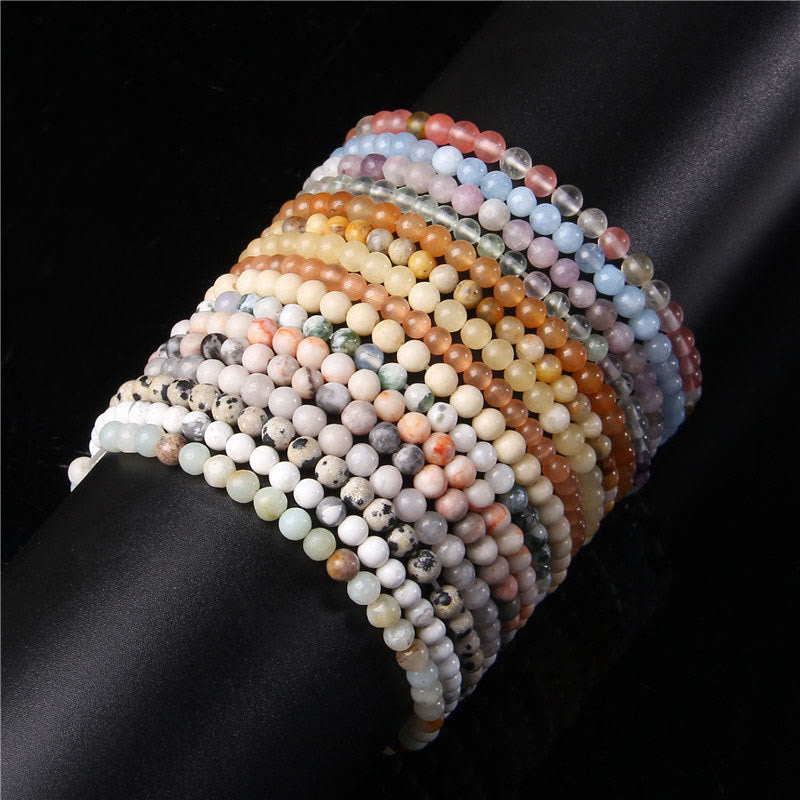 Buddha Stones 4mm Various Stone Crystal Mini Beads Healing Bracelet - image 78