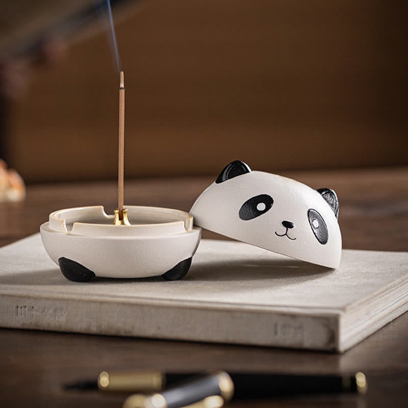 Buddha Stones Cute Panda Healing Ceramic Incense Burner Desk Decoration - image 12