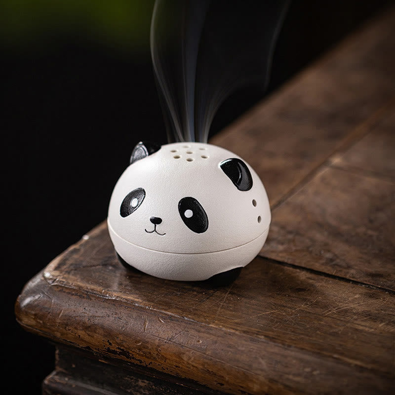 Buddha Stones Cute Panda Healing Ceramic Incense Burner Desk Decoration - image 3