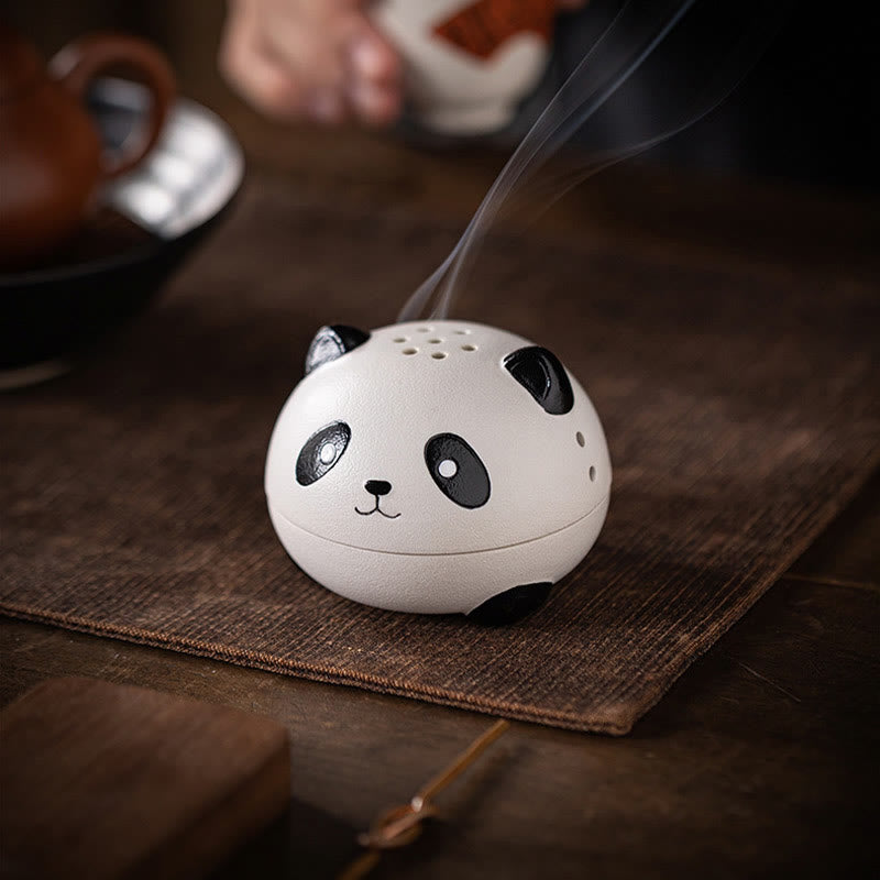 Buddha Stones Cute Panda Healing Ceramic Incense Burner Desk Decoration - image 2