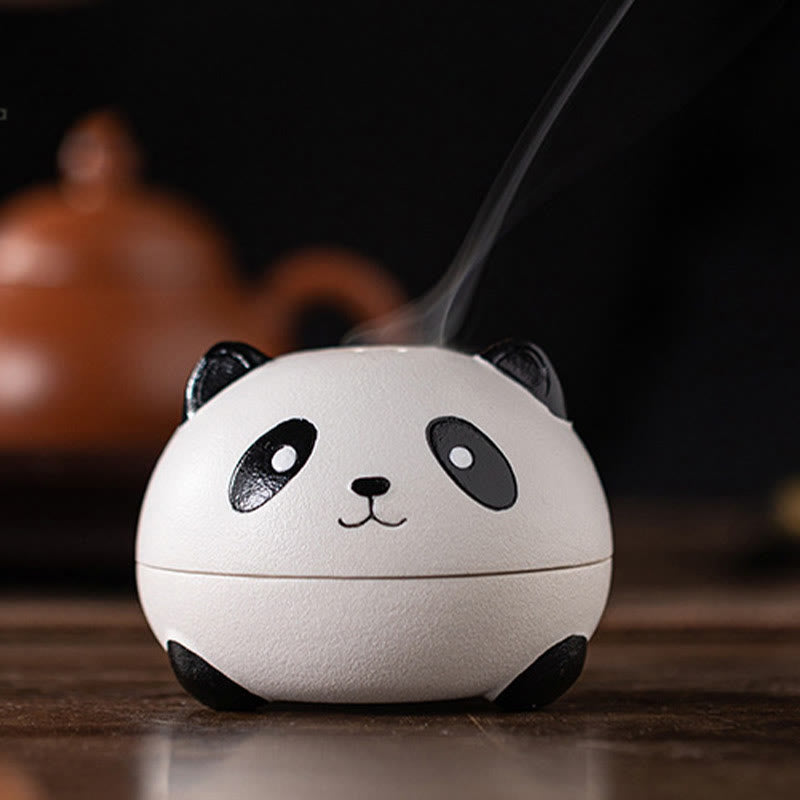 Buddha Stones Cute Panda Healing Ceramic Incense Burner Desk Decoration - image 9