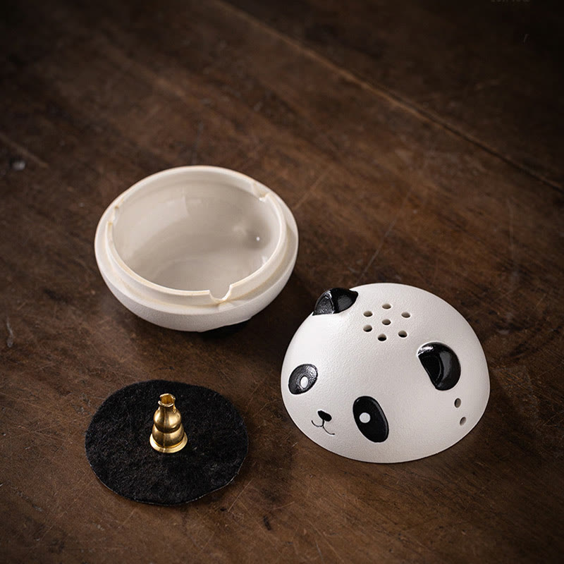 Buddha Stones Cute Panda Healing Ceramic Incense Burner Desk Decoration - image 14