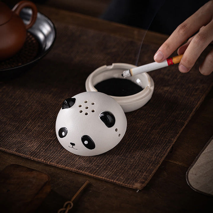 Buddha Stones Cute Panda Healing Ceramic Incense Burner Desk Decoration - image 13