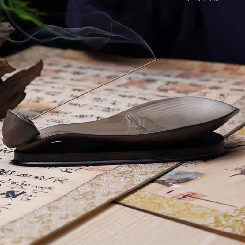 Buddha Stones Lotus Pod Zen Healing Brown Ceramic Stick Incense Burner Decoration - image 6