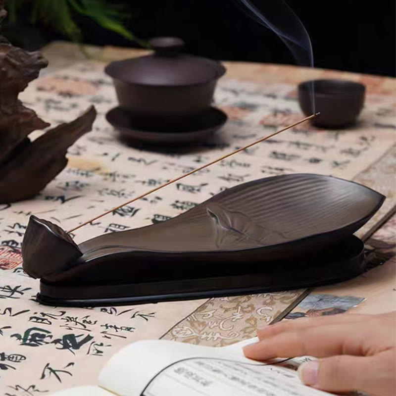 Buddha Stones Lotus Pod Zen Healing Brown Ceramic Stick Incense Burner Decoration - image 5