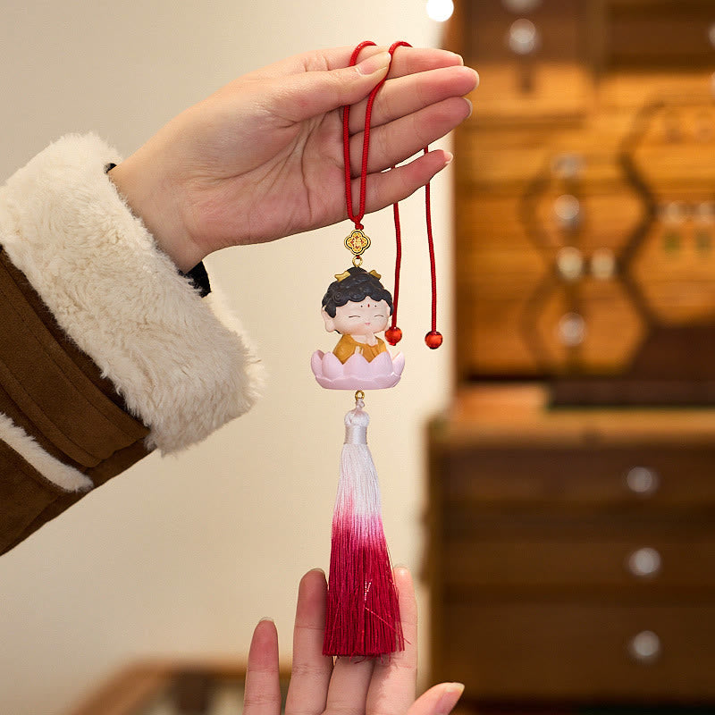 Buddha Stones Lotus Avalokitesvara Buddha Fu Character Wealth Car Hanging Decoration - image 15
