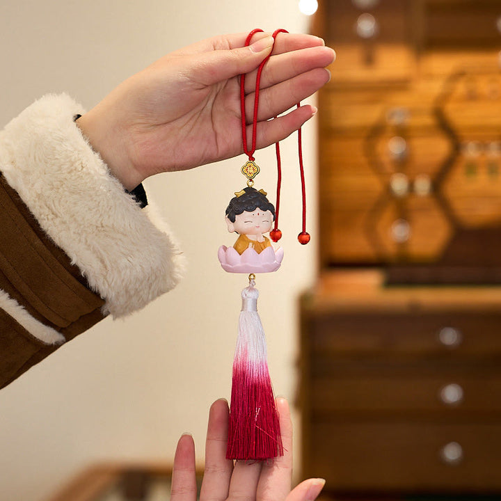 Buddha Stones Lotus Avalokitesvara Buddha Fu Character Wealth Car Hanging Decoration - image 15