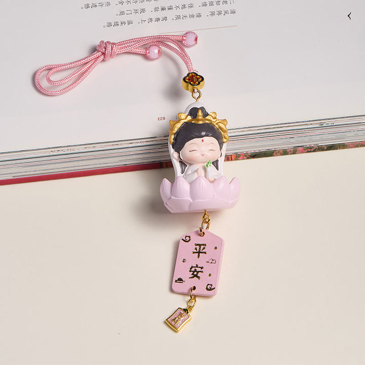 Buddha Stones Lotus Avalokitesvara Buddha Fu Character Wealth Car Hanging Decoration - image 2