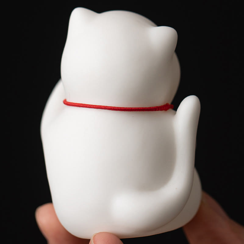 Buddha Stones Cat Bell Bamboo Mat Healing Ceramic Incense Burner Desk Decoration - image 9