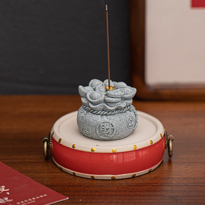 Buddha Stones Chinese Character Fu Ingots Healing Incense Burner Desk Decoration - image 17