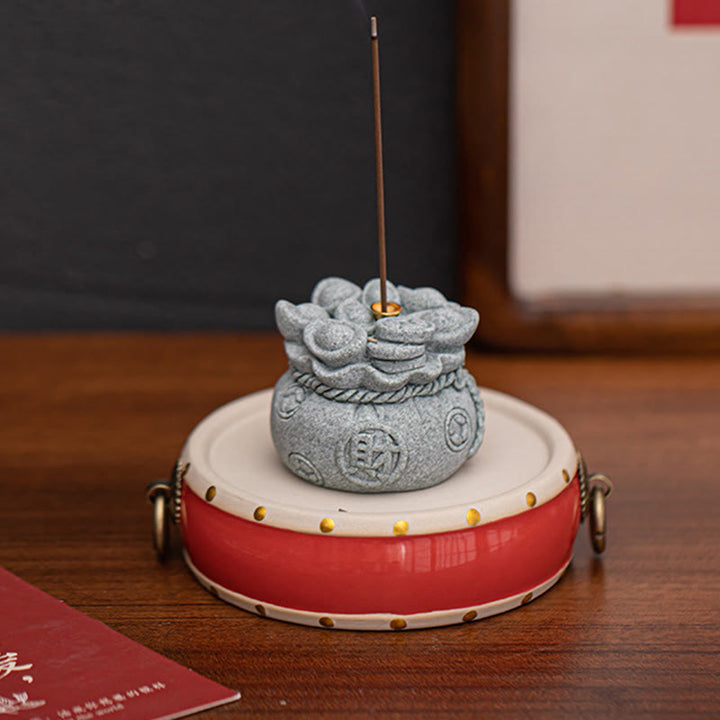 Buddha Stones Chinese Character Fu Ingots Healing Incense Burner Desk Decoration - image 17