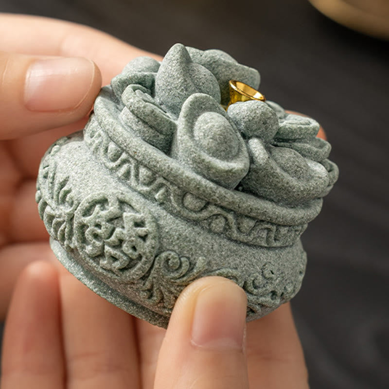 Buddha Stones Chinese Character Fu Ingots Healing Incense Burner Desk Decoration - image 9