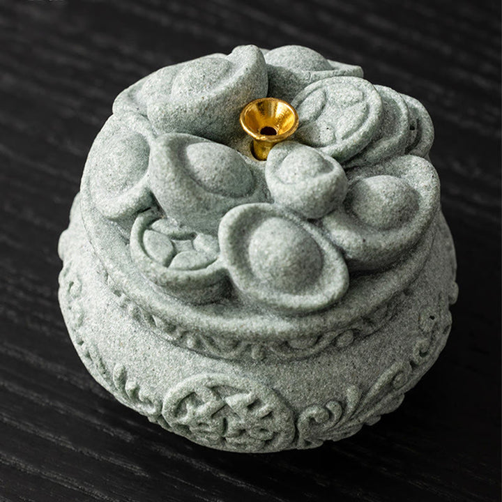 Buddha Stones Chinese Character Fu Ingots Healing Incense Burner Desk Decoration - image 12