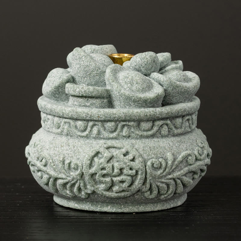 Buddha Stones Chinese Character Fu Ingots Healing Incense Burner Desk Decoration - image 10