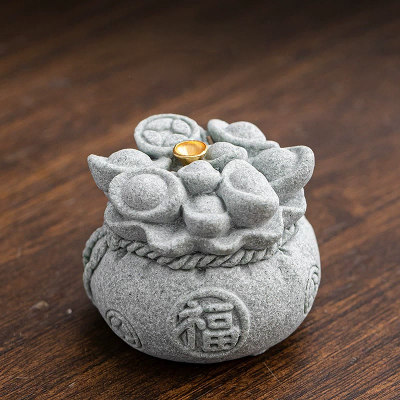 Buddha Stones Chinese Character Fu Ingots Healing Incense Burner Desk Decoration - Fu Fortune 5.3*5.3*4.5cm - image 16