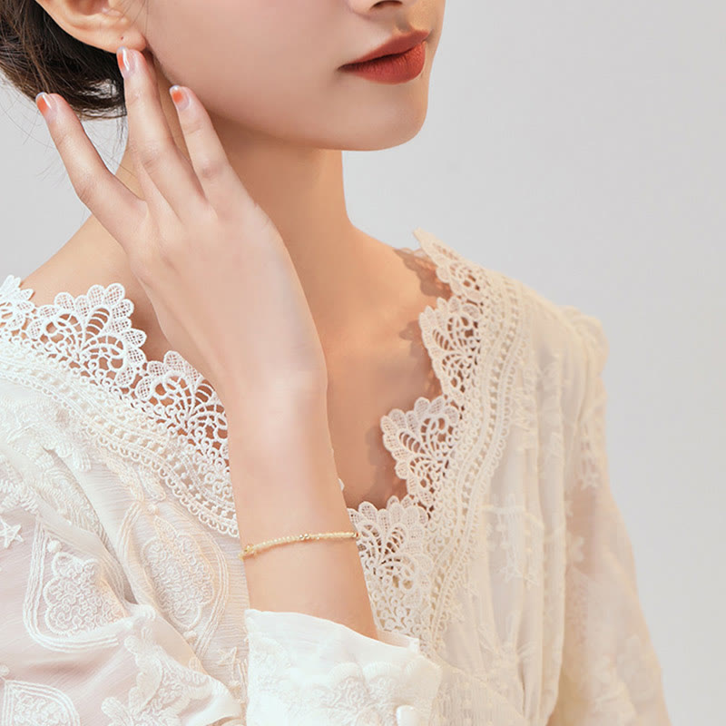 Buddha Stones 2mm Ultra-thin Citrine 14K Gold Plated Copper Beads Protection Bracelet - image 8