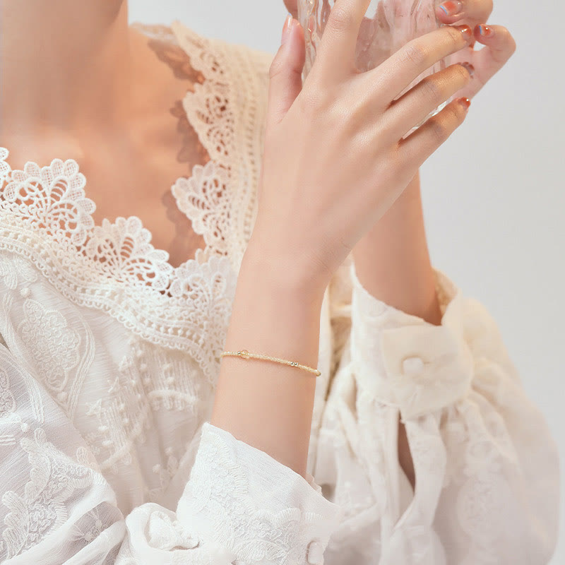 Buddha Stones 2mm Ultra-thin Citrine 14K Gold Plated Copper Beads Protection Bracelet - image 10