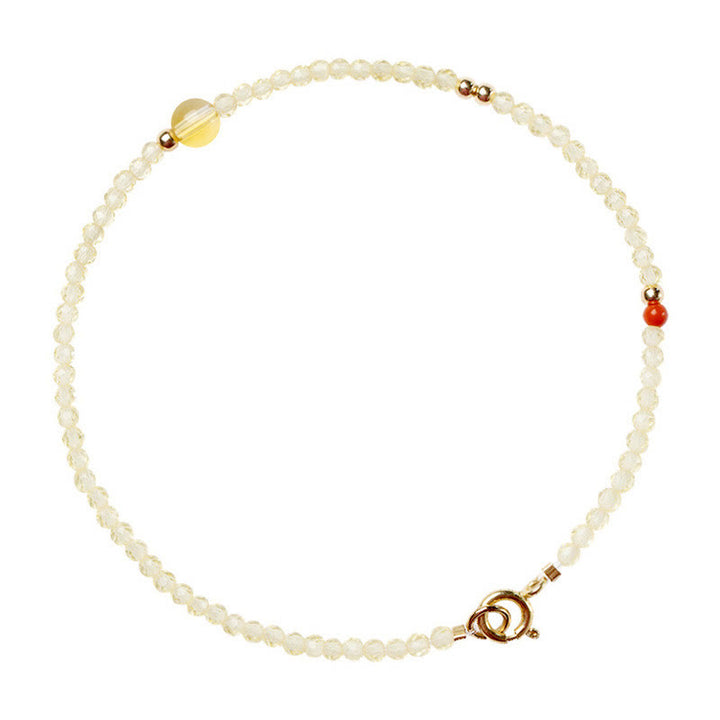 Buddha Stones 2mm Ultra-thin Citrine 14K Gold Plated Copper Beads Protection Bracelet - image 11