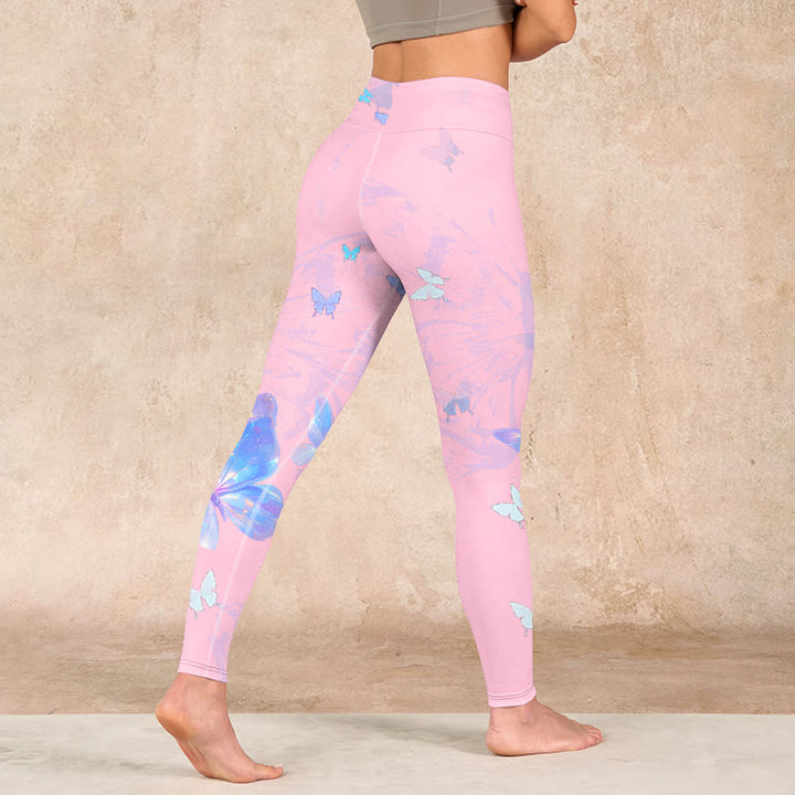 Buddha Stones Butterfly Print Gym Leggings Women's Yoga Pants - image 4