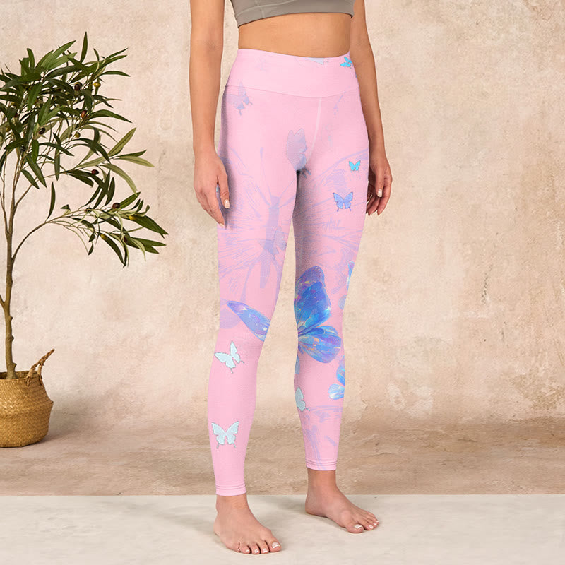 Buddha Stones Butterfly Print Gym Leggings Women's Yoga Pants - image 3