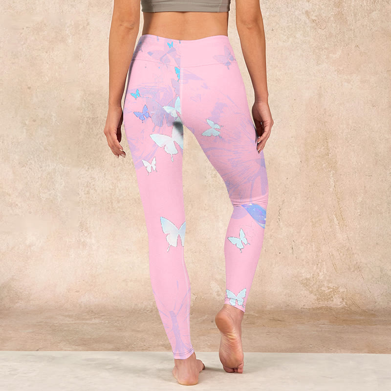 Buddha Stones Butterfly Print Gym Leggings Women's Yoga Pants - image 14