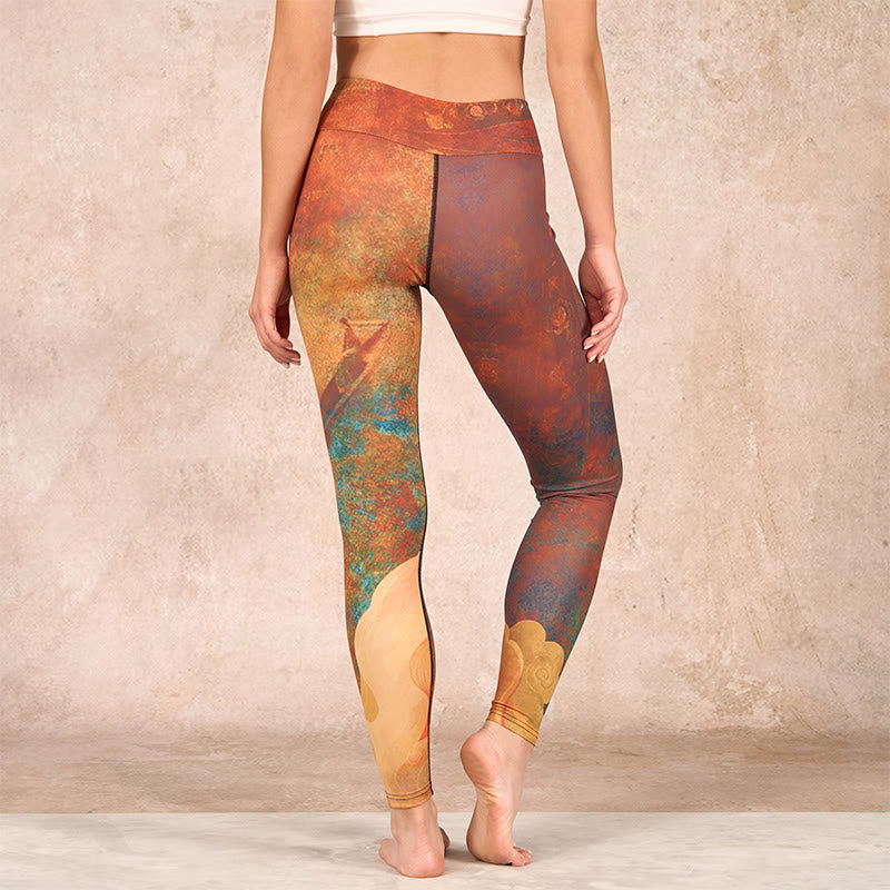 Buddha Stones Auspicious Clouds Print Lycra Fabric Fitness Leggings Women's Yoga Pants - image 9