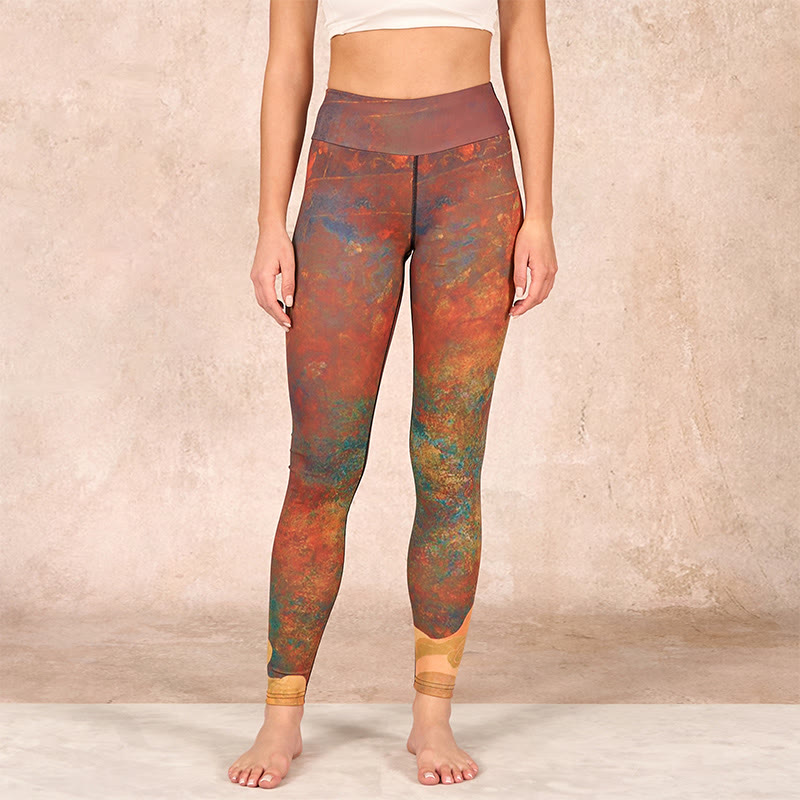 Buddha Stones Auspicious Clouds Print Lycra Fabric Fitness Leggings Women's Yoga Pants - image 1