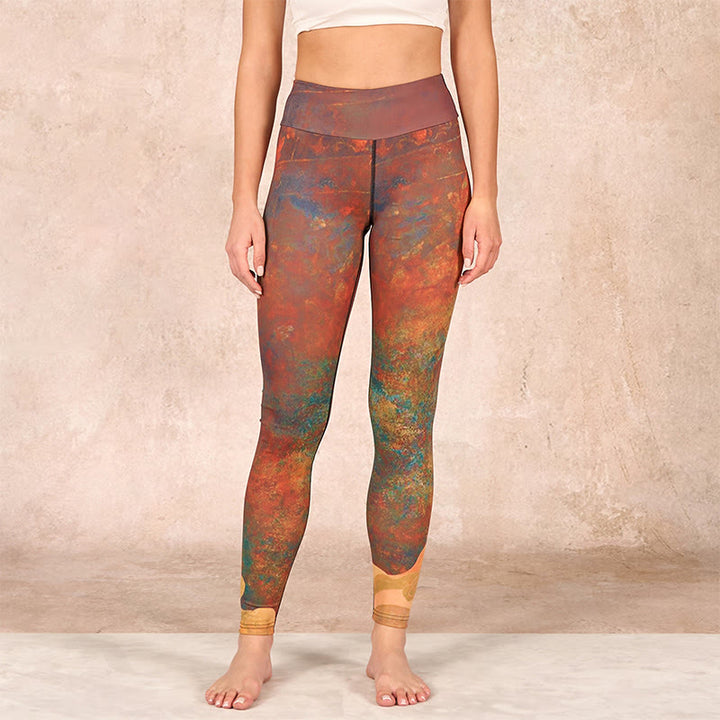 Buddha Stones Auspicious Clouds Print Lycra Fabric Fitness Leggings Women's Yoga Pants - image 1