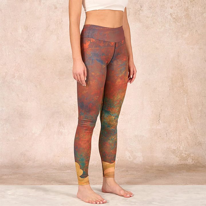 Buddha Stones Auspicious Clouds Print Lycra Fabric Fitness Leggings Women's Yoga Pants - image 2