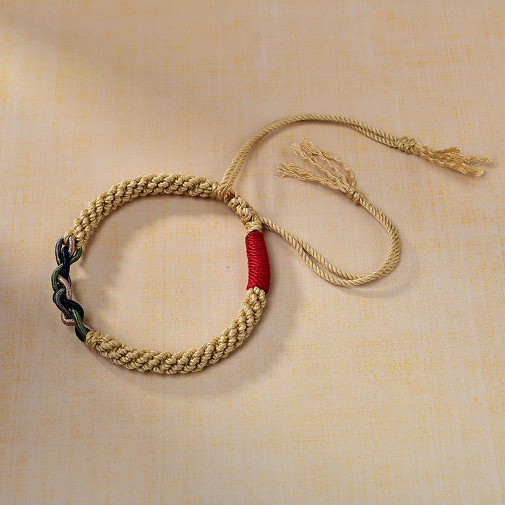 Buddha Stones Tibetan Hand-rubbed Cotton Rope Luck Bracelet - image 1