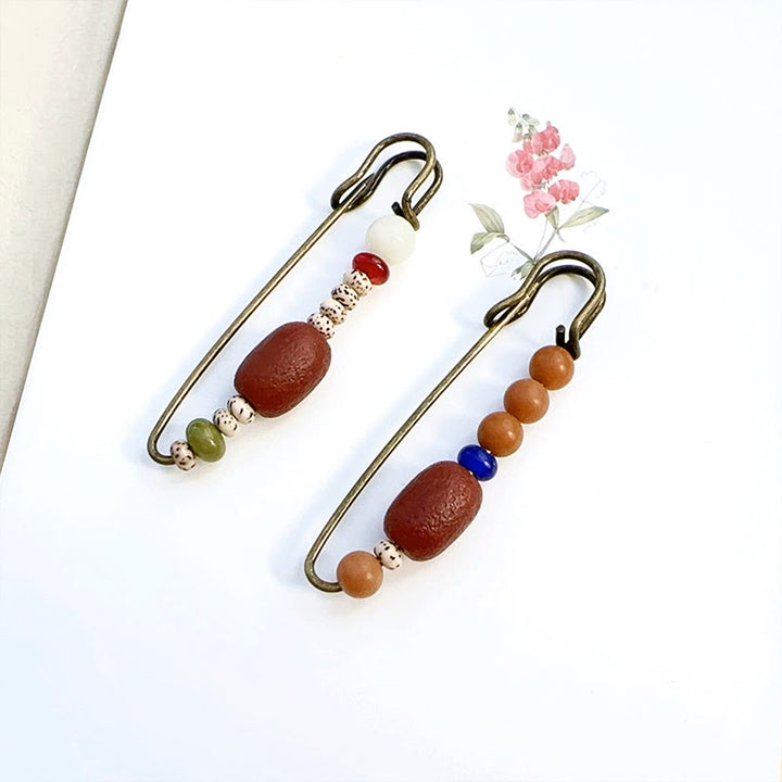 Buddha Stones Bodhi Seed Agate Calm Harmony Brooch - image 1