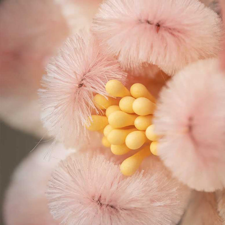 Buddha Stones Handmade Yangzhou Velvet Flower Mulberry Silk Peach Blossom Brooch - image 2