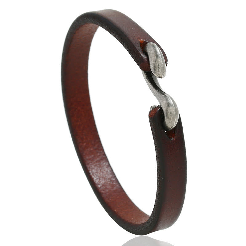 Buddha Stones Vintage Leather Plain Strength Buckle Bracelet - image 8