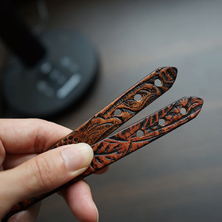 Buddha Stones Vintage Printed Leather Adjustable Buckle Balance Bracelet - image 15