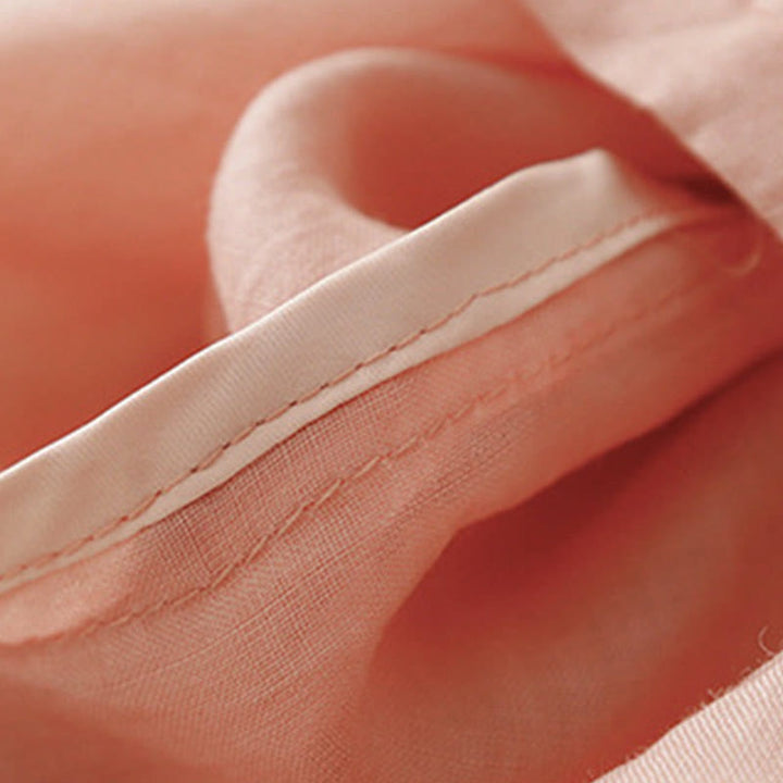 Buddha Stones Casual Women's Embroidered Flower V-neck Design Loose Half Sleeve Cotton Linen Shirt - image 5