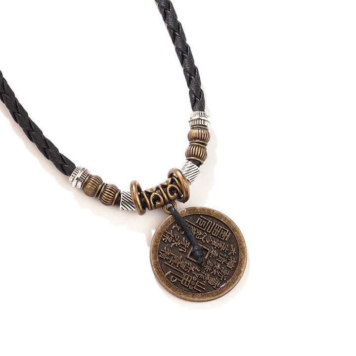 Buddha Stones Mountain Ghosts Spend Money Bagua Alloy Copper Coin Harmony Necklace Pendant - image 8