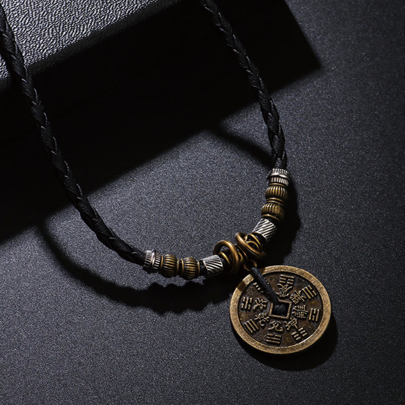 Buddha Stones Mountain Ghosts Spend Money Bagua Alloy Copper Coin Harmony Necklace Pendant - image 6