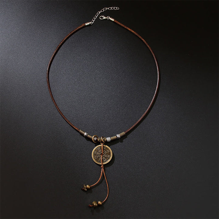 Buddha Stones Mountain Ghosts Spend Money Bagua Alloy Copper Coin Harmony Necklace Pendant - image 2