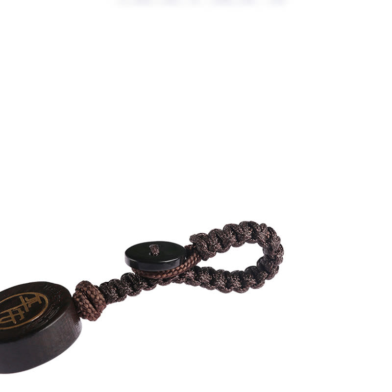 Buddha Stones Small Leaf Red Sandalwood PiXiu Safe and Well Protection Key Chain - image 12